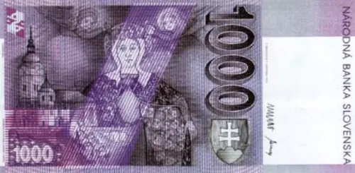 Slovakian 1000 Koruna Banknote Front Issued 1995 Accepted For Exchange
