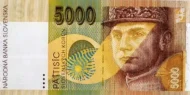 Slovakian 5000 Koruna Banknote Front Issued 1995 Accepted For Exchange