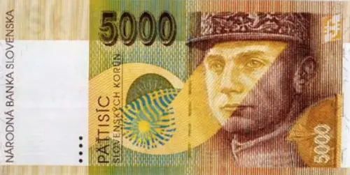 Slovakian 5000 Koruna Banknote Front Issued 1995 Accepted For Exchange
