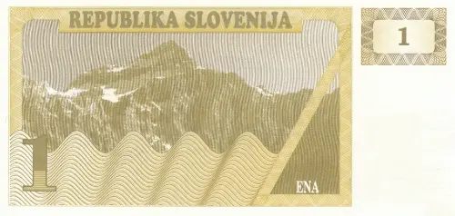 Slovenia 1 Tolar Banknote Front Issued 1990 Accepted For Exchange
