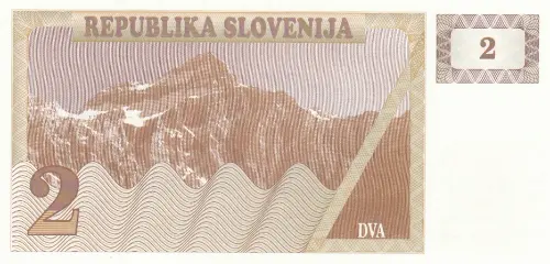 Slovenia 2 Tolar Banknote Front Issued 1990 Accepted For Exchange