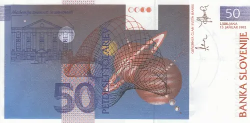Slovenia 50 Tolar Banknote Front Issued 1990 Accepted For Exchange