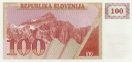 Slovenia 100 Tolar Banknote Front Issued 1990 Accepted For Exchange