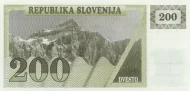 Slovenia 200 Tolar Banknote Front Issued 1990 Accepted For Exchange