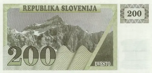 Slovenia 200 Tolar Banknote Front Issued 1990 Accepted For Exchange