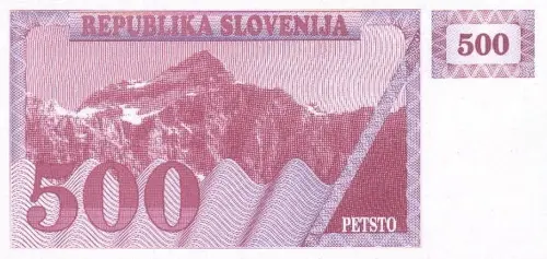 Slovenia 500 Tolar Banknote Front Issued 1990 Accepted For Exchange