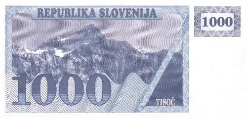 Slovenia 1000 Tolar Banknote Front Issued 1991 Accepted For Exchange