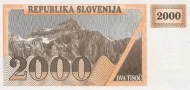 Slovenia 2000 Tolar Banknote Front Issued 1991 Accepted For Exchange
