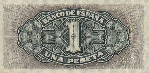 Spanish 1 Peseta Banknote Front Issued 1940 Accepted For Exchanged