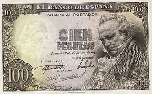 Spanish 100 Peseta Banknote Front Issued 1946 Accepted For Exchange