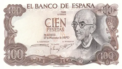 Spanish 100 Peseta Banknote Front Issued 1970 Accepted For Exchange