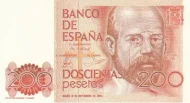 Spanish 200 Peseta Banknote Front Issued 1980 Accepted For Exchange