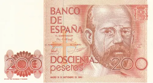 Spanish 200 Peseta Banknote Front Issued 1980 Accepted For Exchange