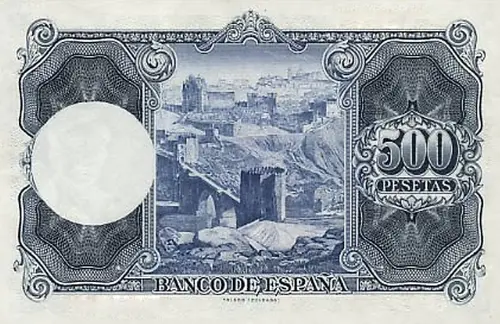 Spanish 500 Peseta Banknote Front Issued 1954 Accepted For Exchange