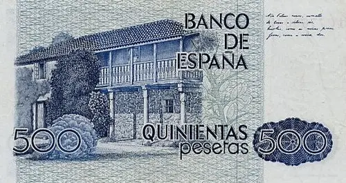 Spanish 500 Peseta Banknote Front Issued 1979 Accepted For Exchange