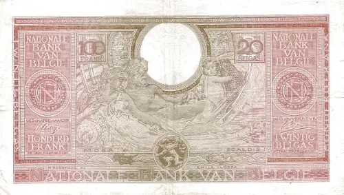 Belgian 100 Franc Banknote (type Londres 1943)Front Issued 1943 accepted for exchange