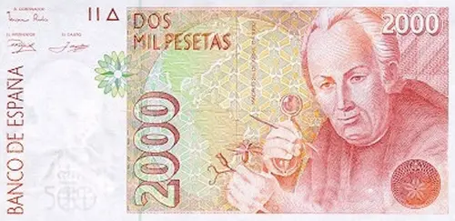 Spanish 2000 Peseta Banknote Front Issued 1993 Accepted For Exchange
