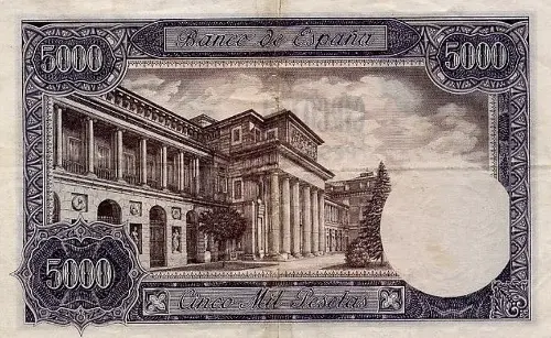 Spanish 5000 Peseta Banknote Front Issued 1976 Accepted For Exchange