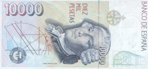 Spanish 10000 Peseta Banknote Front Issued 1995 Accepted For Exchange