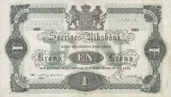 Swedish 1 Krona Banknote Front Issued 1920 Accepted For Exchange