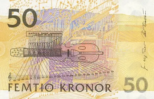 Swedish 50 Krona Banknote Front Issued 1996 Accepted For Exchange