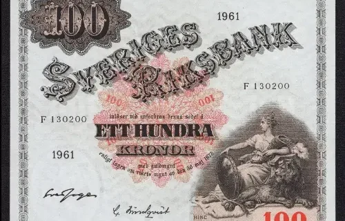 100 Swedish Krona (Svea) Issued 1898 Front Accepted For Exchange
