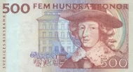 Swedish 500 Krona Banknote Front Issued 1994 Accepted For Exchange