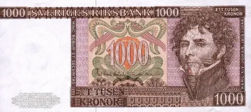 Swedish 1000 Krona Banknote Front Issued 1978 Accepted For Exchange