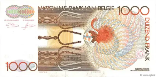 Belgian 1000 Franc Banknote (Andre Gretry) Front Issued 1980 accepted for exchange