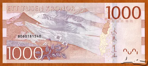 1000 Swedish Krona First Issued 2015 Front Accepted For Exchange