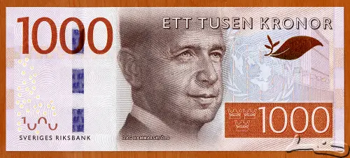1000 Swedish Krona First Issued 2015 Front Accepted For Exchange