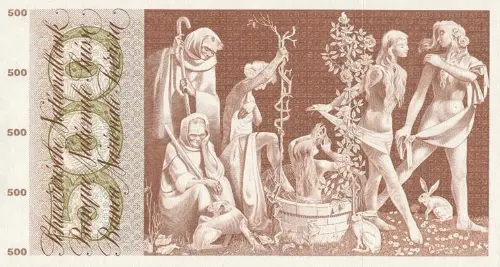 Swiss 500 Franc Banknote Front Issued 1974 Accepted For Exchange