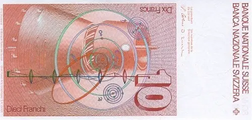 Swiss 10 Franc Banknote Front Issued 1992 Accepted For Exchange