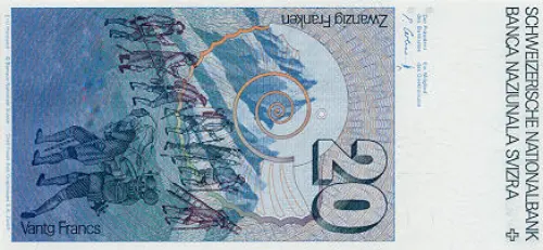 Swiss 20 Franc Banknote Front Issued 1978 Accepted For Exchange