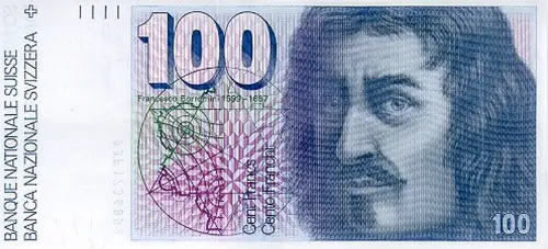 Swiss 100 Franc Banknote Front Issued 1993 Accepted For Exchange