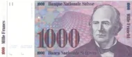 Swiss 1000 Franc Banknote Front Issued 1984 Accepted For Exchange