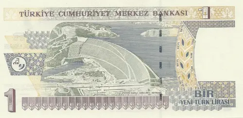 Turkish 1 New Lira Banknote Front Issued 2005 Accepted For Exchange