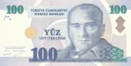 Turkish 100 New Lira Banknote Front Issued 2005 Accepted For Exchange