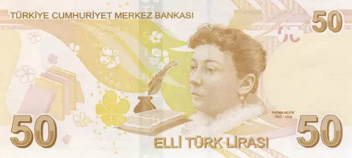 Turkish 50 Lira Banknote Front Issued 2009 Accepted For Exchange