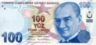 Turkish 100 Lira Banknote Front Issued 2009 Accepted For Exchange