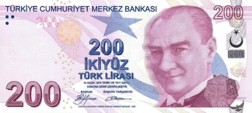 Turkish 200 Lira Banknote Front Issued 2009 Accepted For Exchange