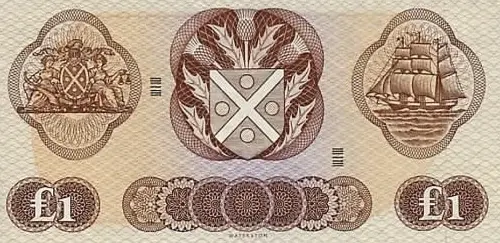 Scottish 1 Pound Bank of Scotland Banknote Front Issued 1969 Accepted for Exchange