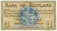 Scottish 1 Pound Bank of Scotland Banknote Front Issued 1956 Accepted For Exchange