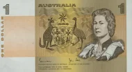 Australian 1 dollar banknote obverse accepted for exchange