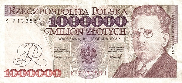1.000.000 Złotych POL Banknote (PRL Period (People’s Republic of Poland)) 1993