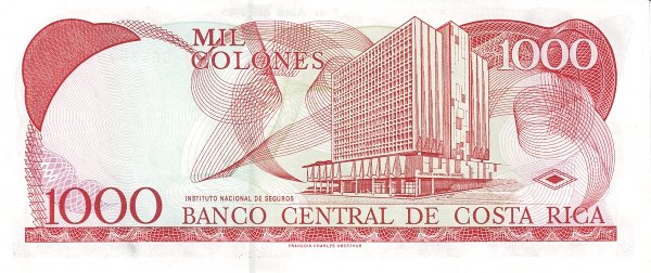 1,000 Costa Rican Colones banknote (Tomás Soley Güell) (reverse)