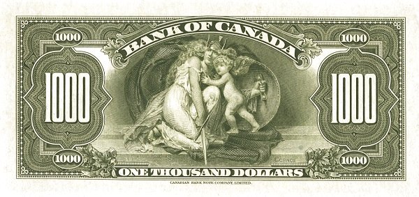 1.000 Dollars CAN Banknote (1935 Issue) 1935 (reverse)