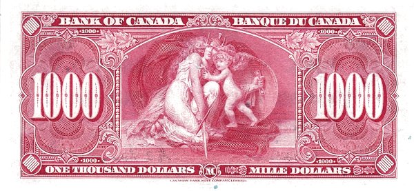 1.000 Dollars CAN Banknote (1937 Issue) 1937 (reverse)