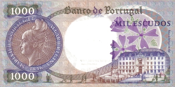 1.000 Escudos POR Banknote (Mid-20th Century Escudo Notes) 1967 (reverse)