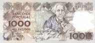 1.000 Escudos POR Banknote (Mid-20th Century Escudo Notes) 1983-1994